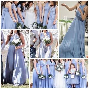 Blue Wrap Top 1 Sz Bridesmaid Prom dress w bandeau